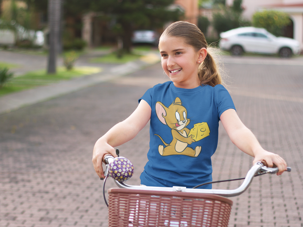 Cute Cartoon Half Sleeves T-Shirt For Girls -KidsFashionVilla