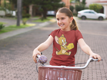 Load image into Gallery viewer, Cute Cartoon Half Sleeves T-Shirt For Girls -KidsFashionVilla
