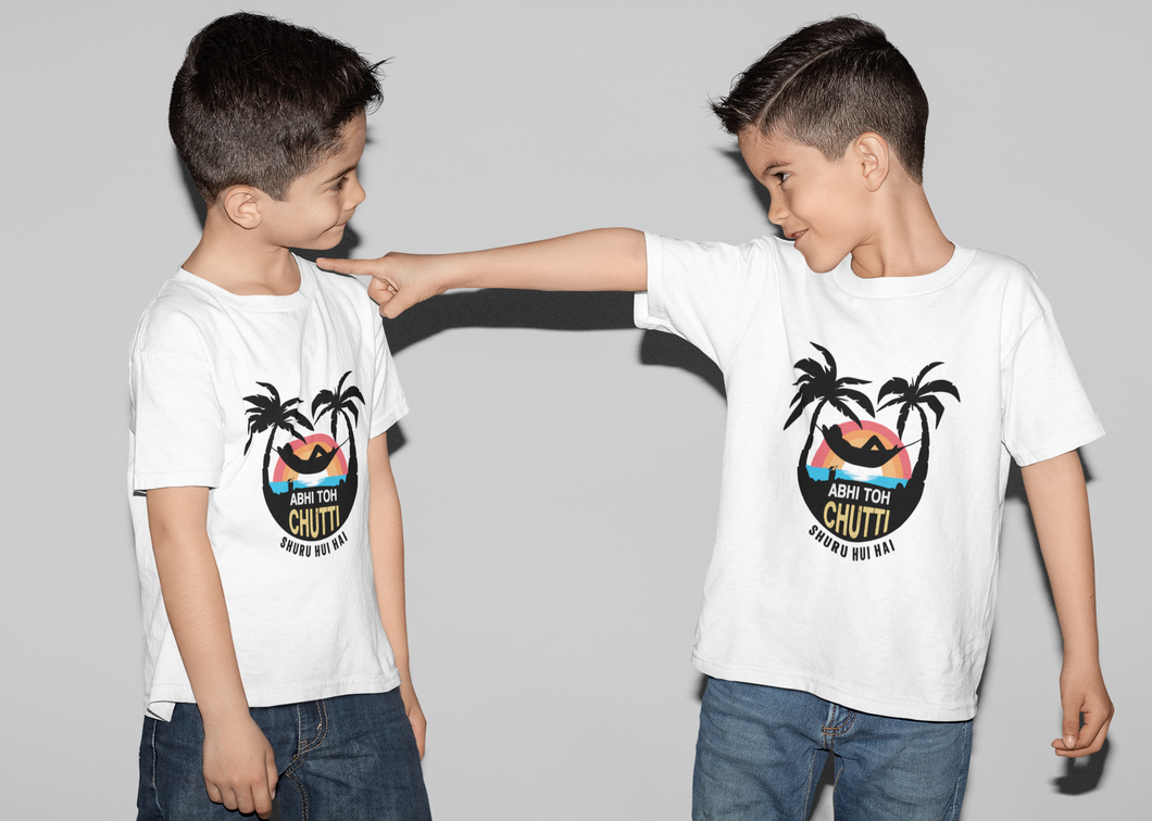 Abhi Toh Chutti Suru Hui Hai Matching Brother-Brother Kids Half Sleeves T-Shirts -KidsFashionVilla