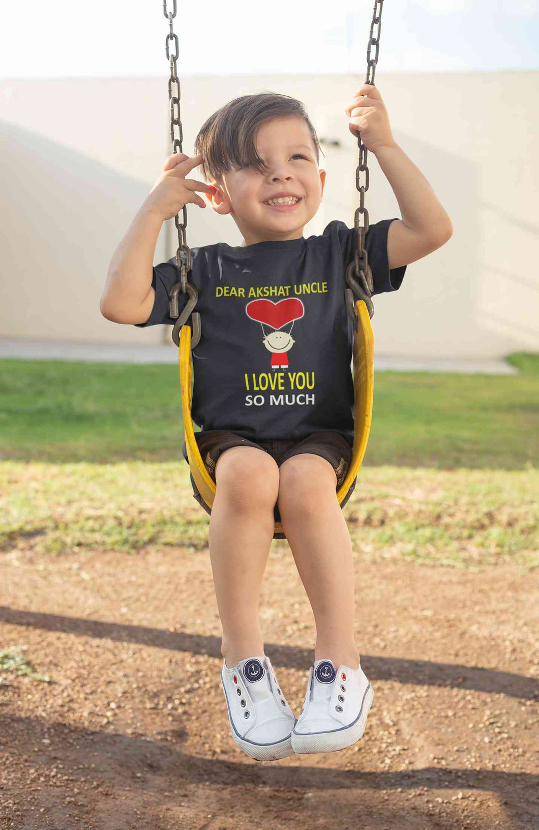 Custom Name I love My Uncle So Much Half Sleeves T-Shirt for Boy-KidsFashionVilla