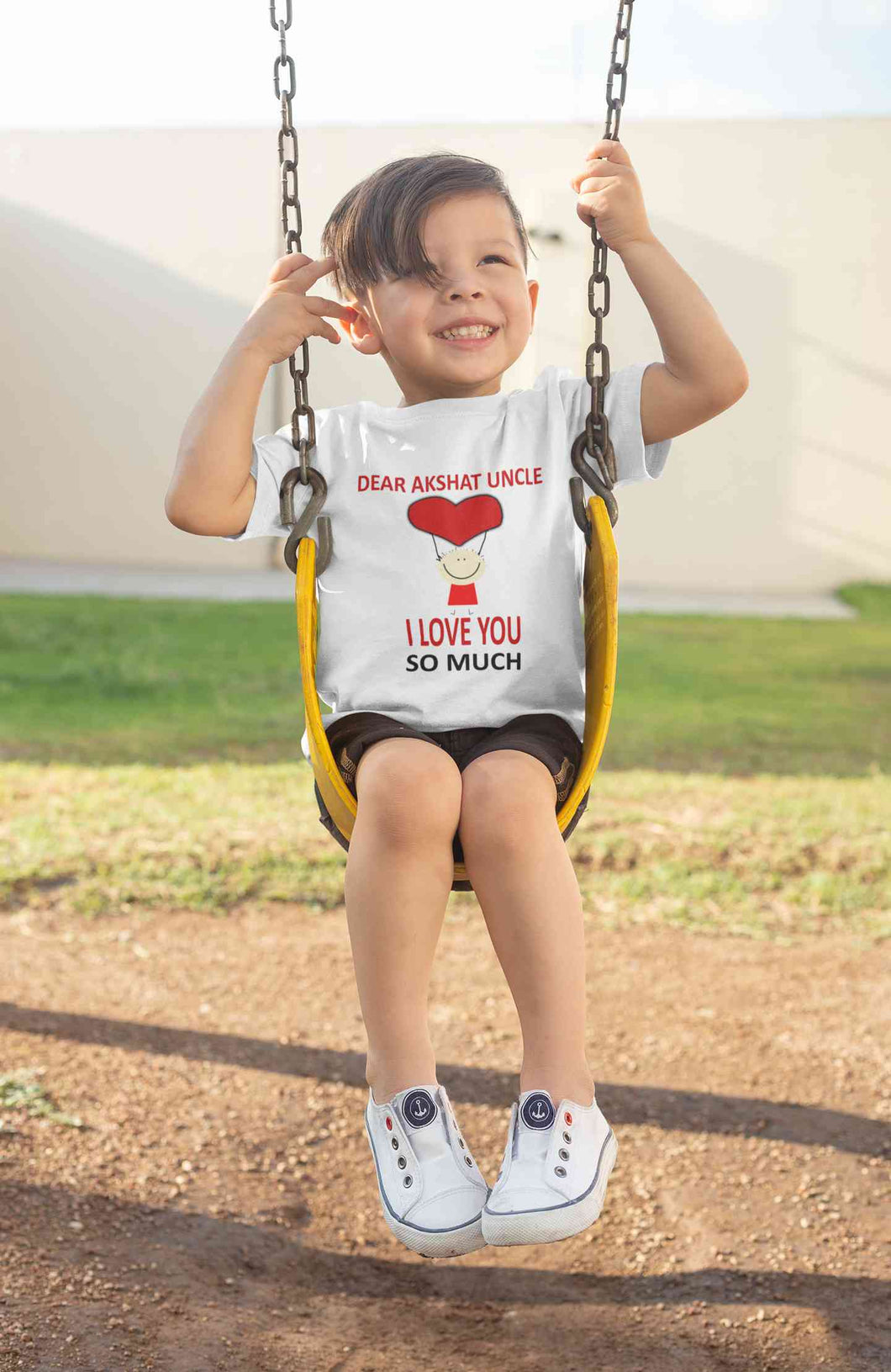 Custom Name I love My Uncle So Much Half Sleeves T-Shirt for Boy-KidsFashionVilla