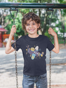 Jumbo Jet Cartoon Half Sleeves T-Shirt for Boy-KidsFashionVilla