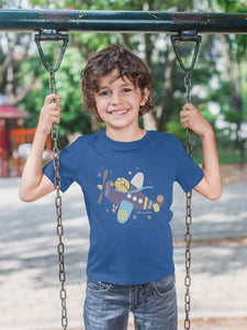 Jumbo Jet Cartoon Half Sleeves T-Shirt for Boy-KidsFashionVilla