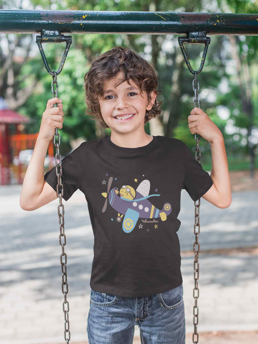 Jumbo Jet Cartoon Half Sleeves T-Shirt for Boy-KidsFashionVilla