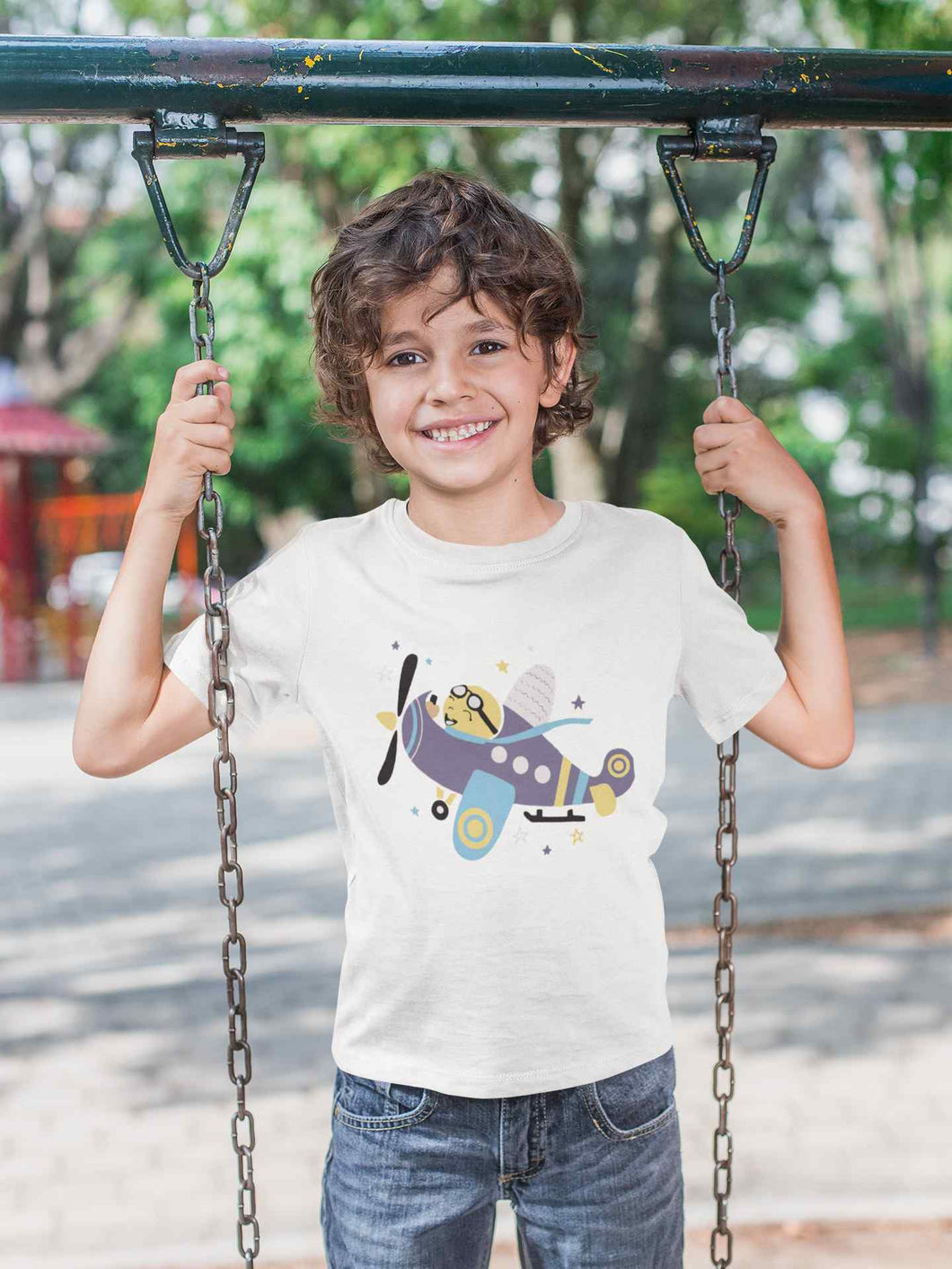 Jumbo Jet Cartoon Half Sleeves T-Shirt for Boy-KidsFashionVilla