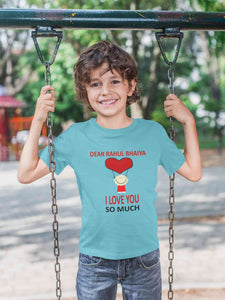 Custom Name I love My Bhaiya So Much Half Sleeves T-Shirt for Boy-KidsFashionVilla