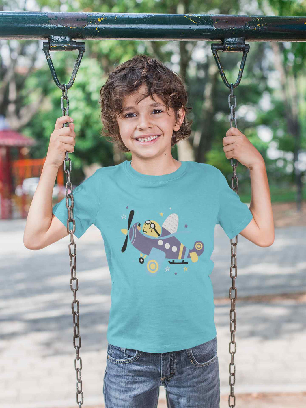 Jumbo Jet Cartoon Half Sleeves T-Shirt for Boy-KidsFashionVilla
