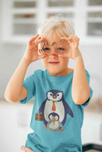 Load image into Gallery viewer, Papa And Baby Penguin Cartoon Half Sleeves T-Shirt for Boy-KidsFashionVilla
