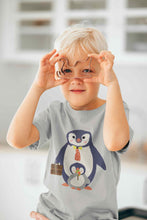 Load image into Gallery viewer, Papa And Baby Penguin Cartoon Half Sleeves T-Shirt for Boy-KidsFashionVilla
