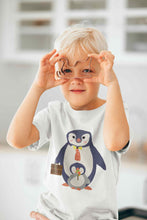 Load image into Gallery viewer, Papa And Baby Penguin Cartoon Half Sleeves T-Shirt for Boy-KidsFashionVilla
