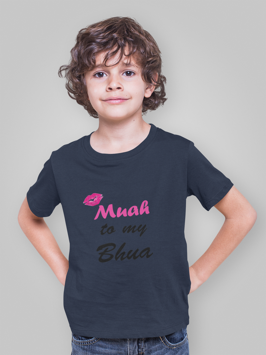 Muah To My Bhua Half Sleeves T-Shirt for Boy-KidsFashionVilla