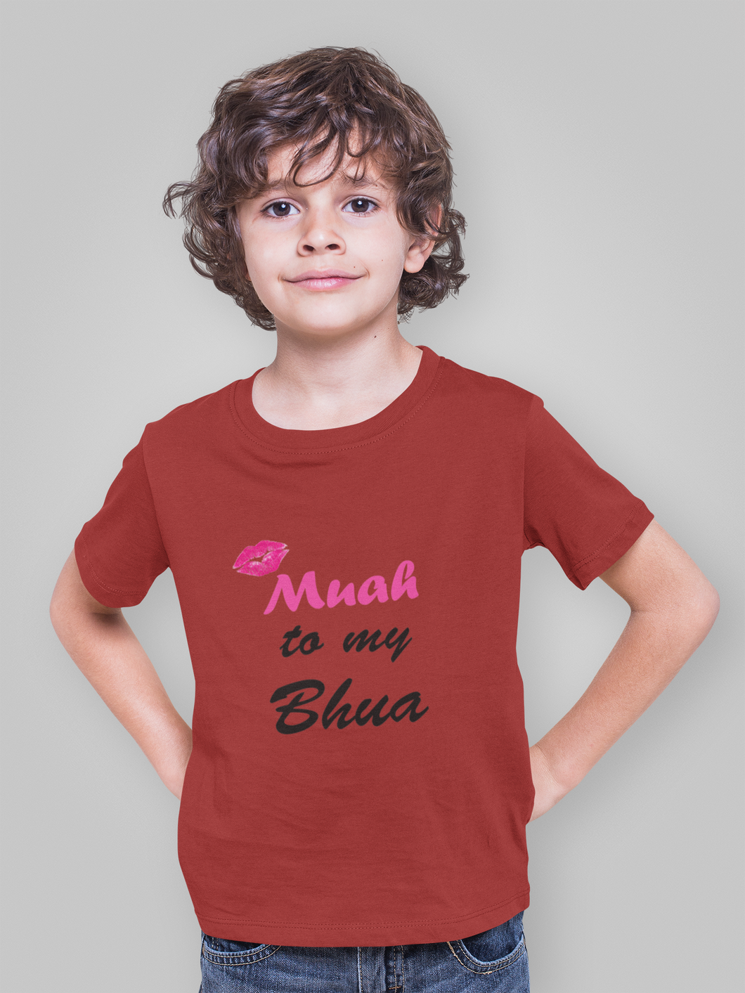 Muah To My Bhua Half Sleeves T-Shirt for Boy-KidsFashionVilla