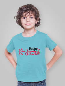 Happy Diwali Half Sleeves T-Shirt for Boy-KidsFashionVilla