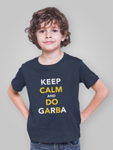 Load image into Gallery viewer, Keep Clam And Do Garba Half Sleeves T-Shirt for Boy-KidsFashionVilla

