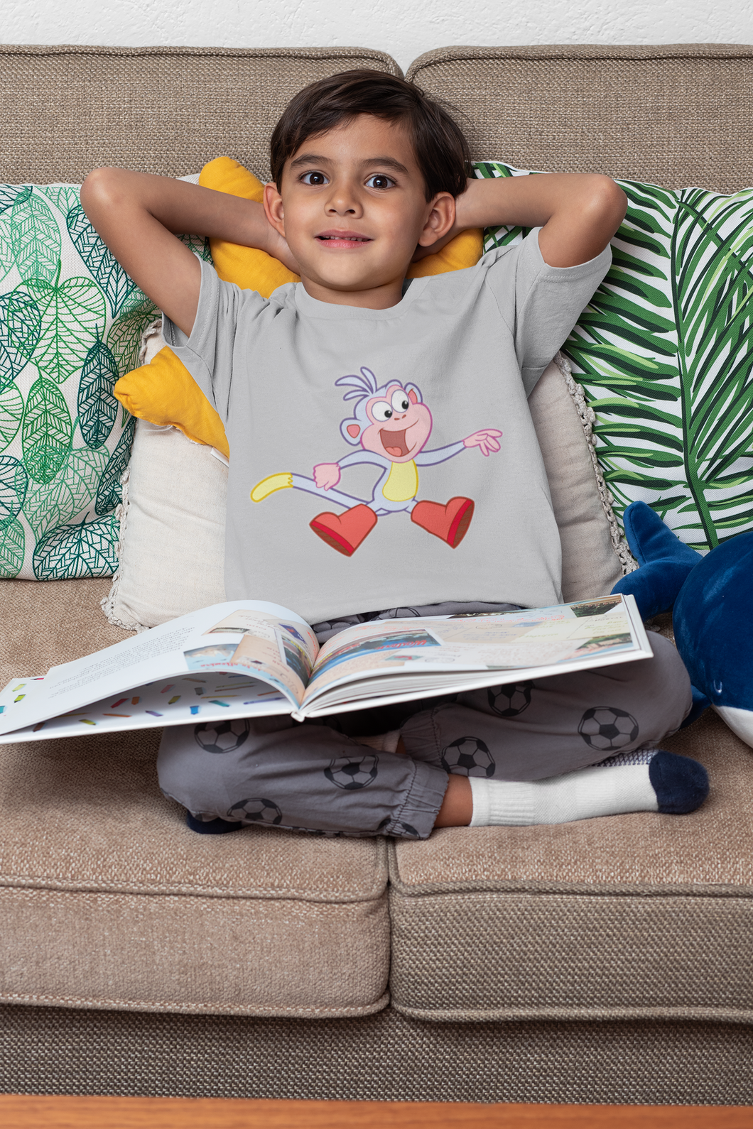 Cute Cartoon Half Sleeves T-Shirt for Boy-KidsFashionVilla