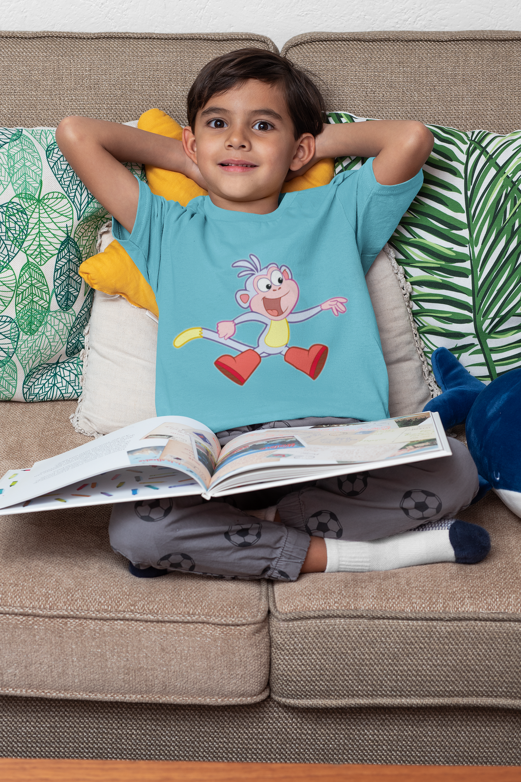 Cute Cartoon Half Sleeves T-Shirt for Boy-KidsFashionVilla