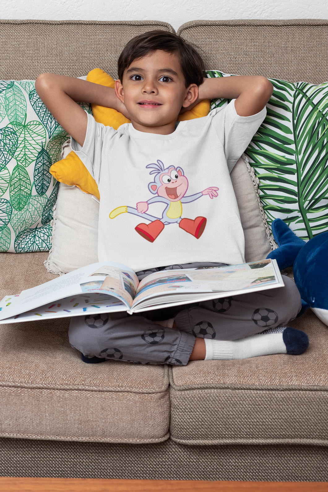 Cute Cartoon Half Sleeves T-Shirt for Boy-KidsFashionVilla