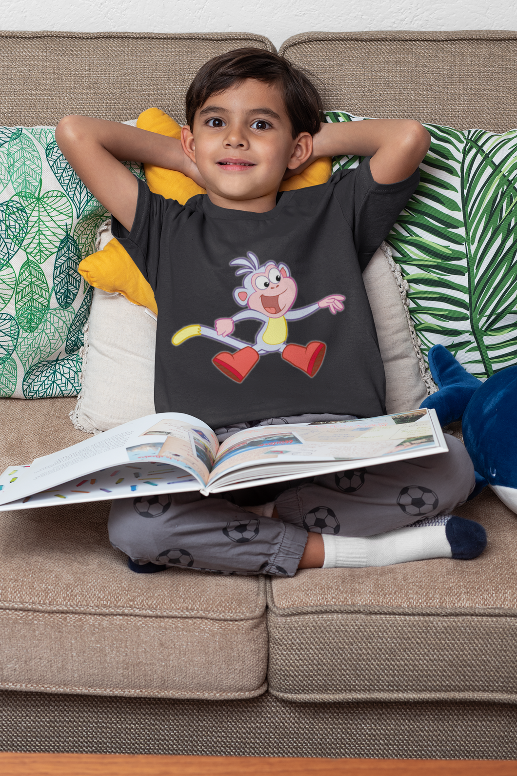 Cute Cartoon Half Sleeves T-Shirt for Boy-KidsFashionVilla