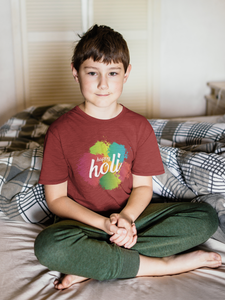 Happy Holi Half Sleeves T-Shirt for Boy-KidsFashionVilla