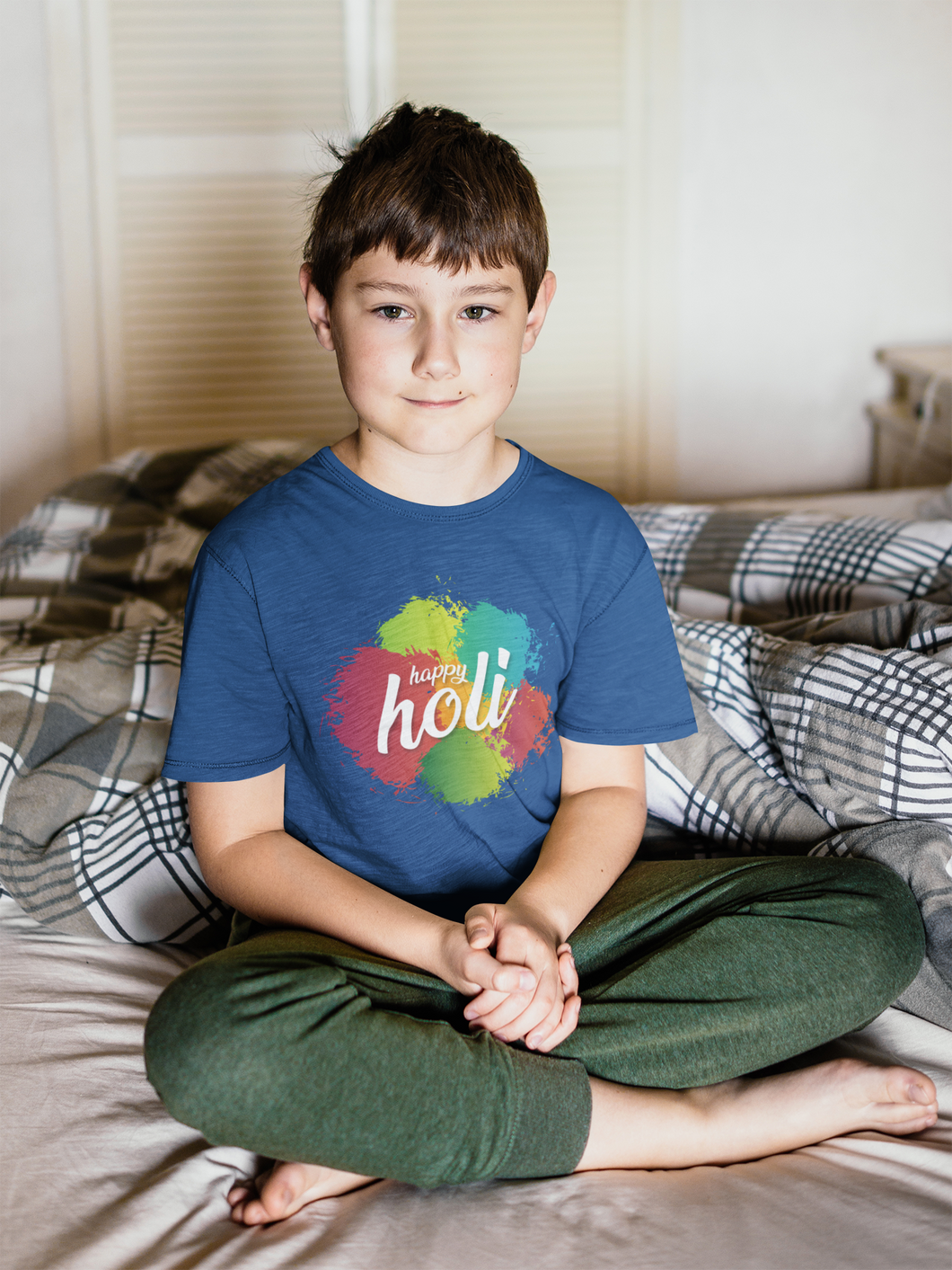 Happy Holi Half Sleeves T-Shirt for Boy-KidsFashionVilla