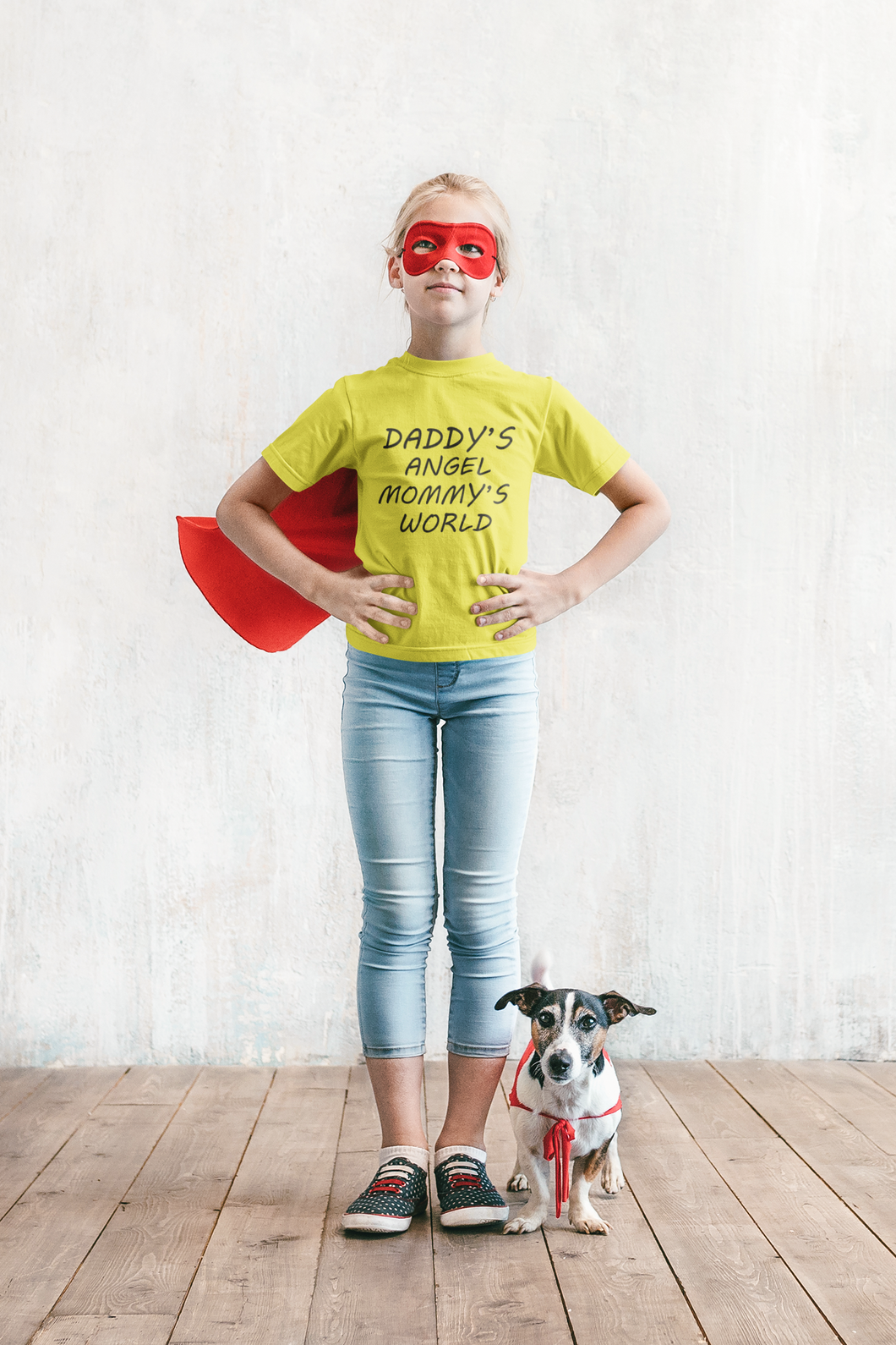 Daddys Angel Mommys World Half Sleeves T-Shirt For Girls -KidsFashionVilla