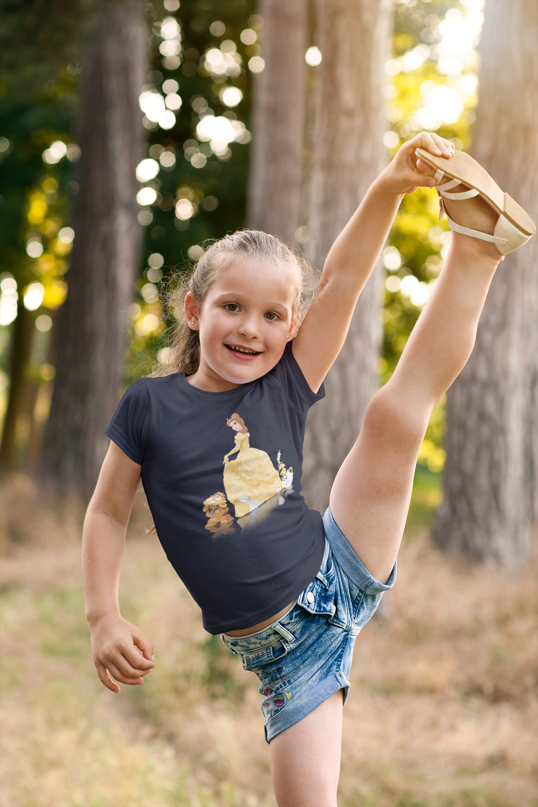 Cute Princess Half Sleeves T-Shirt For Girls -KidsFashionVilla