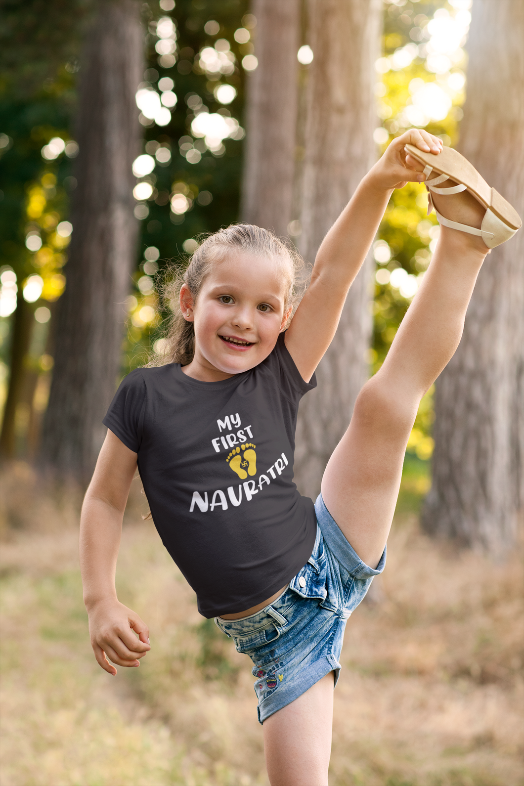My First Navratri Half Sleeves T-Shirt For Girls -KidsFashionVilla