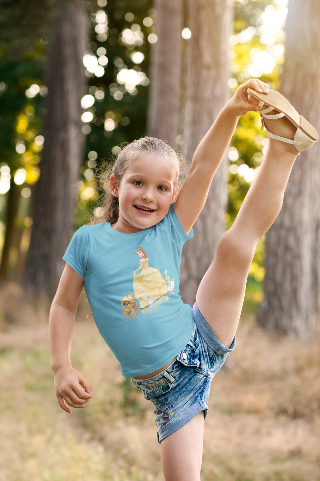 Cute Princess Half Sleeves T-Shirt For Girls -KidsFashionVilla