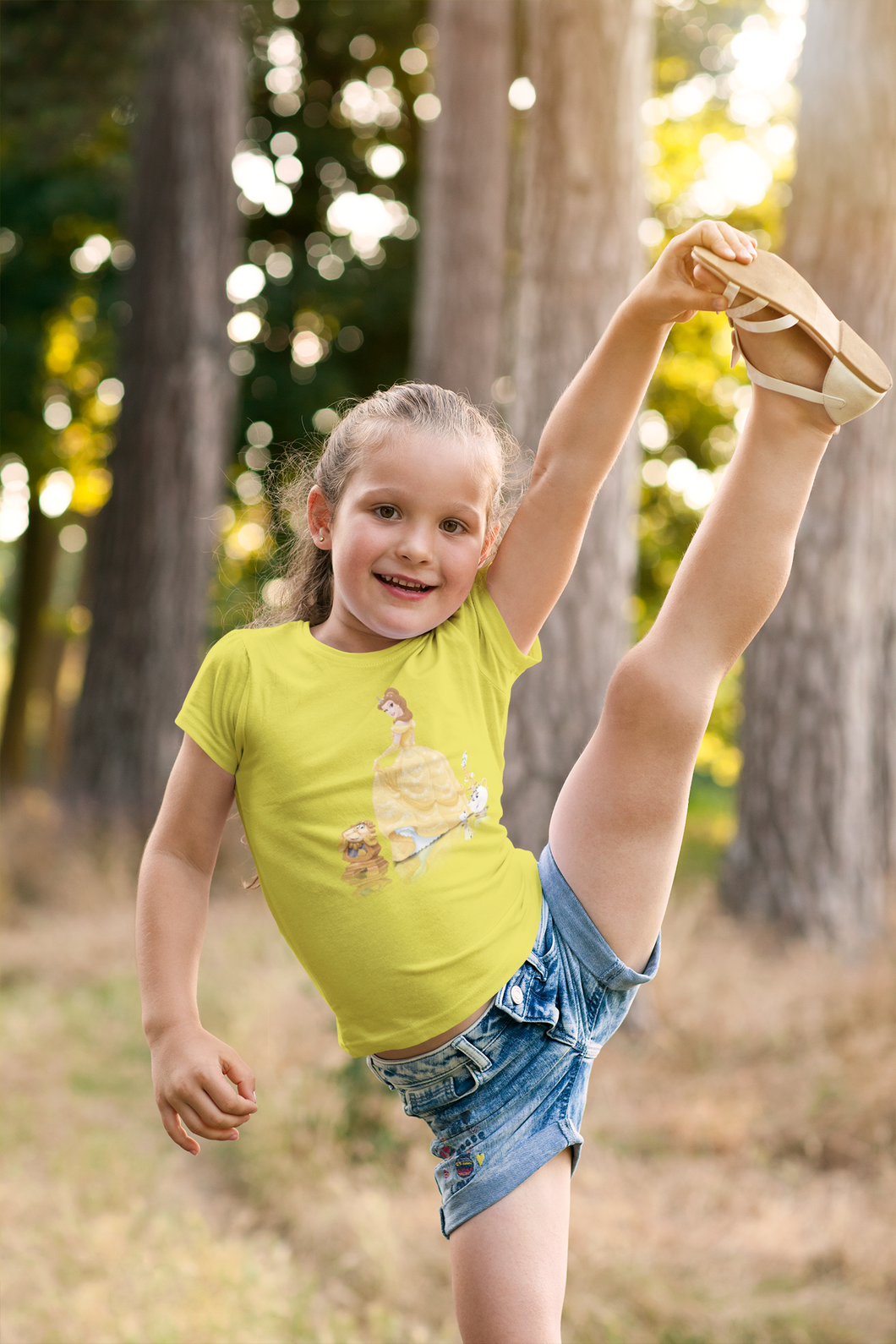Cute Princess Half Sleeves T-Shirt For Girls -KidsFashionVilla