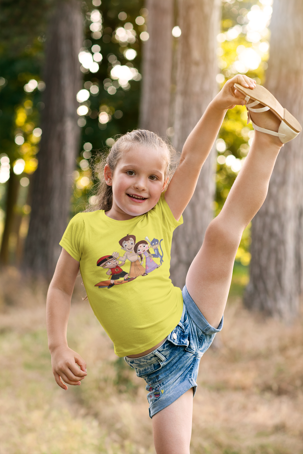 Cute Cartoon Half Sleeves T-Shirt For Girls -KidsFashionVilla