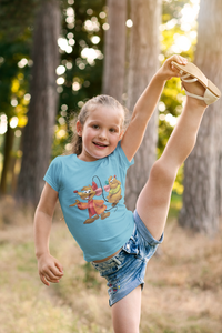 Cute Cartoon Half Sleeves T-Shirt For Girls -KidsFashionVilla