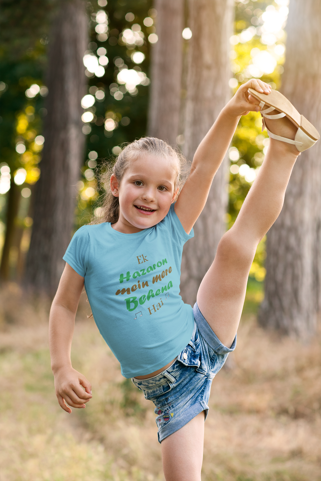 Ek Hazaro Mein Meri Behena Half Sleeves T-Shirt For Girls -KidsFashionVilla