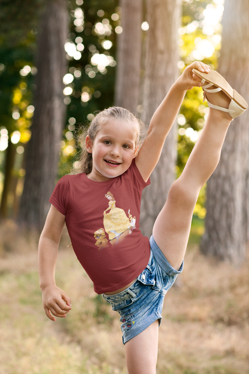 Cute Princess Half Sleeves T-Shirt For Girls -KidsFashionVilla