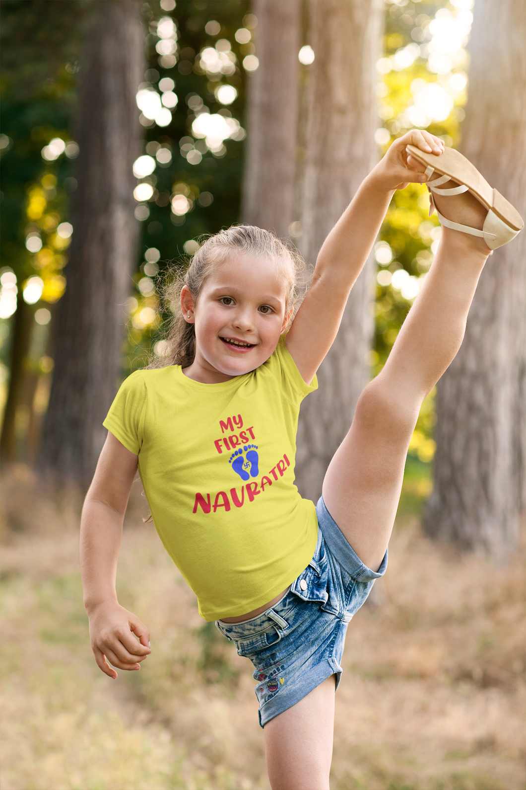 My First Navratri Half Sleeves T-Shirt For Girls -KidsFashionVilla