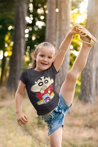Cute Cartoon Half Sleeves T-Shirt For Girls -KidsFashionVilla