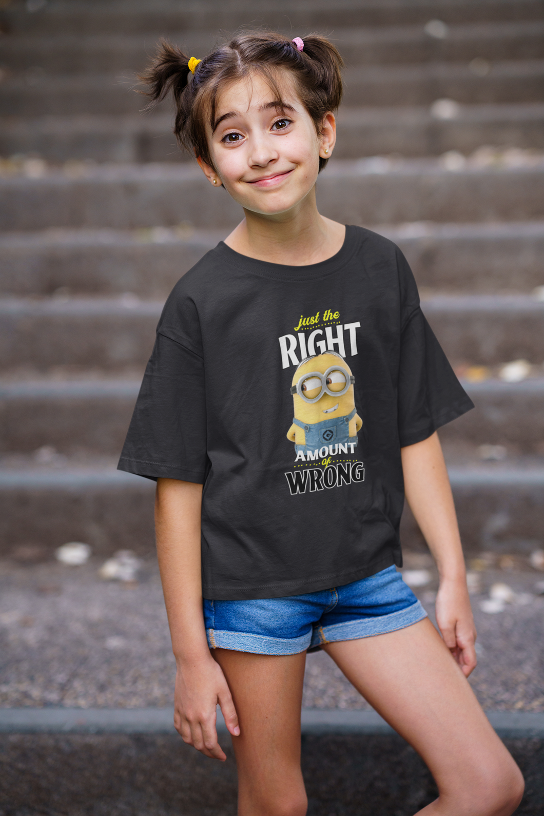 Cartoon Quotes Half Sleeves T-Shirt For Girls -KidsFashionVilla