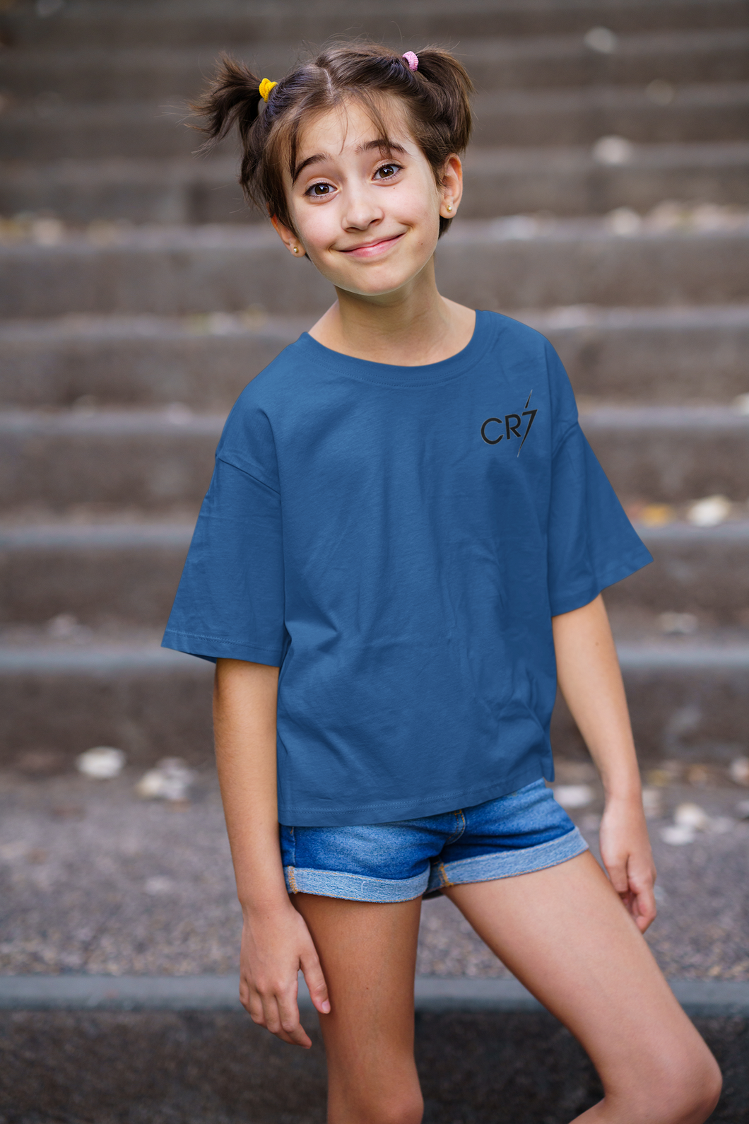 Ronaldo Cr7 Half Sleeves T-Shirt For Girls -KidsFashionVilla