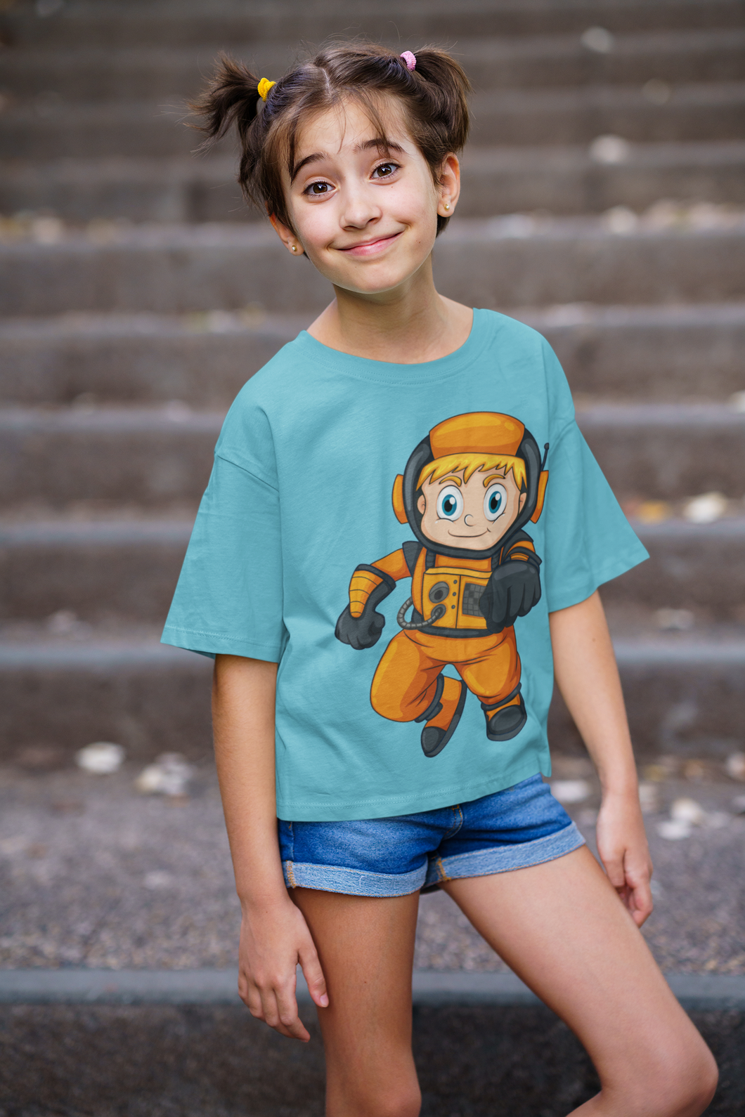 Future Astronaut Half Sleeves T-Shirt For Girls -KidsFashionVilla