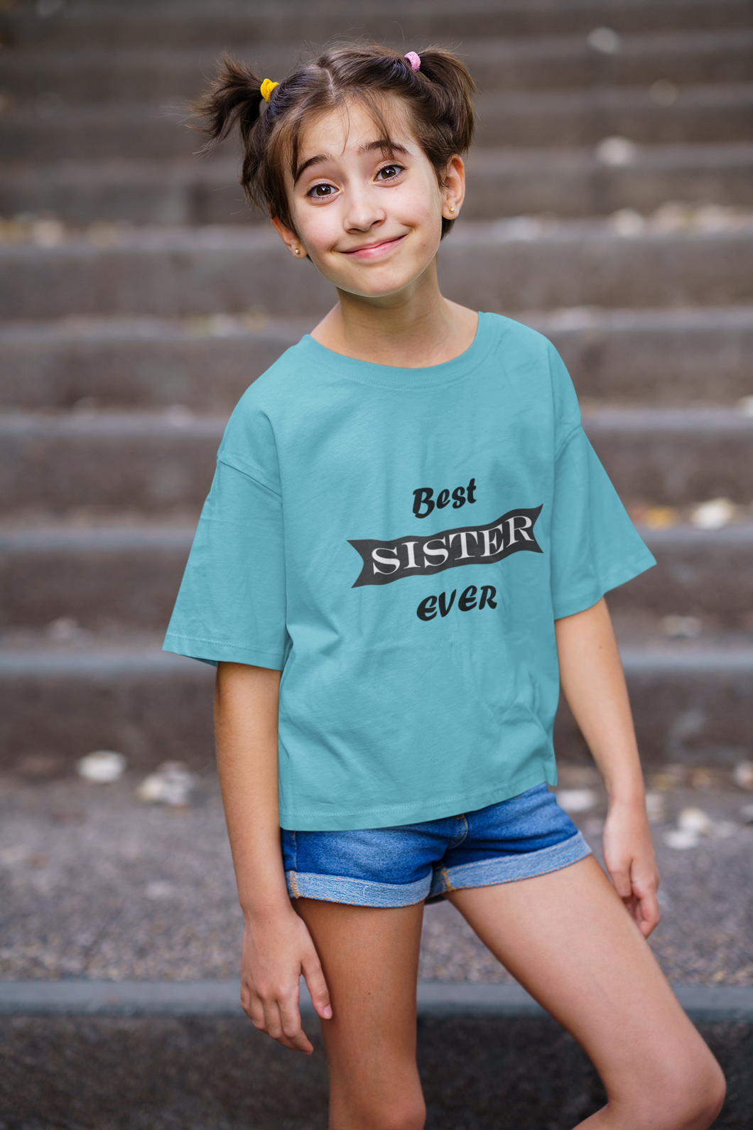 Best Sister Ever Half Sleeves T-Shirt For Girls -KidsFashionVilla