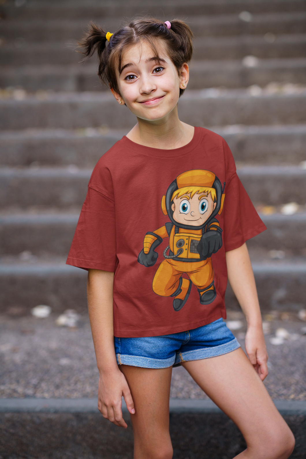 Future Astronaut Half Sleeves T-Shirt For Girls -KidsFashionVilla