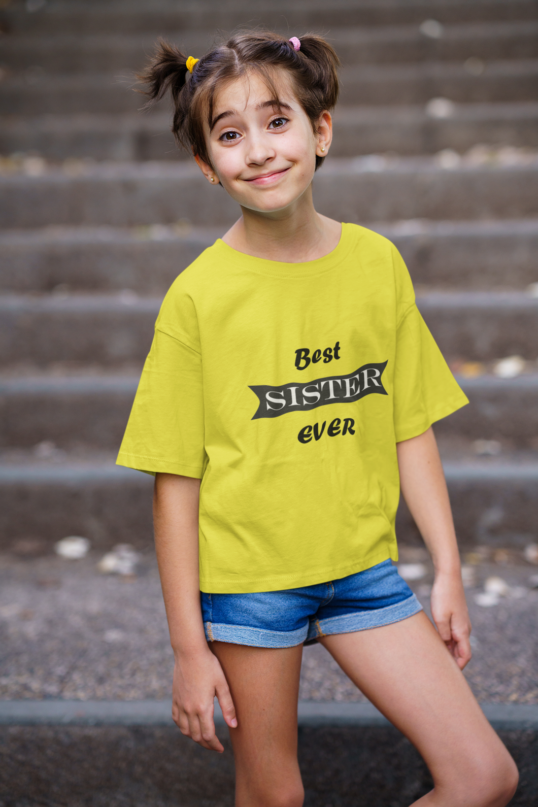Best Sister Ever Half Sleeves T-Shirt For Girls -KidsFashionVilla