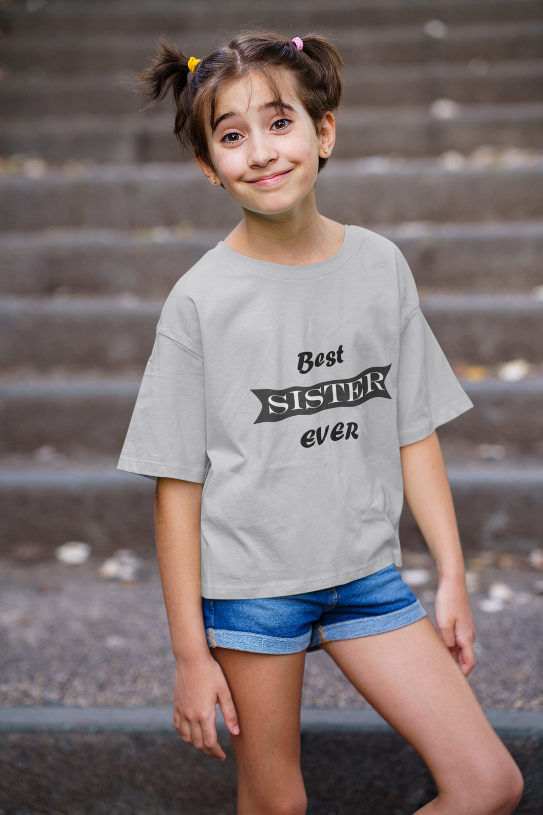 Best Sister Ever Half Sleeves T-Shirt For Girls -KidsFashionVilla