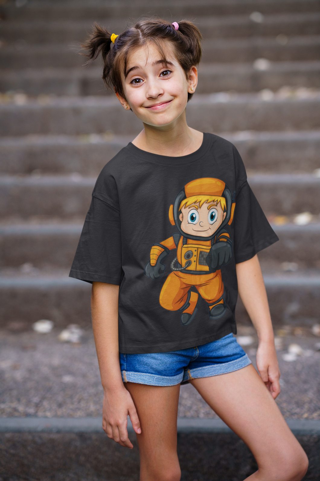 Future Astronaut Half Sleeves T-Shirt For Girls -KidsFashionVilla