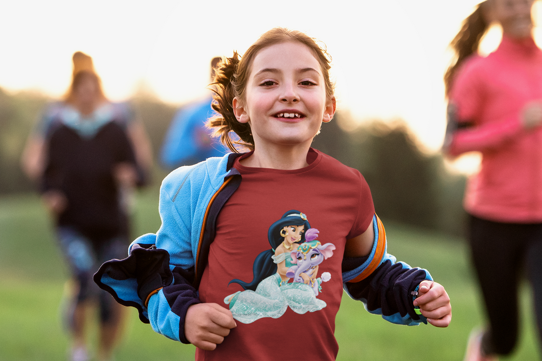 Cute Cartoon Half Sleeves T-Shirt For Girls -KidsFashionVilla