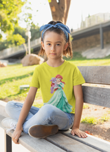 Load image into Gallery viewer, Cute Princess Half Sleeves T-Shirt For Girls -KidsFashionVilla
