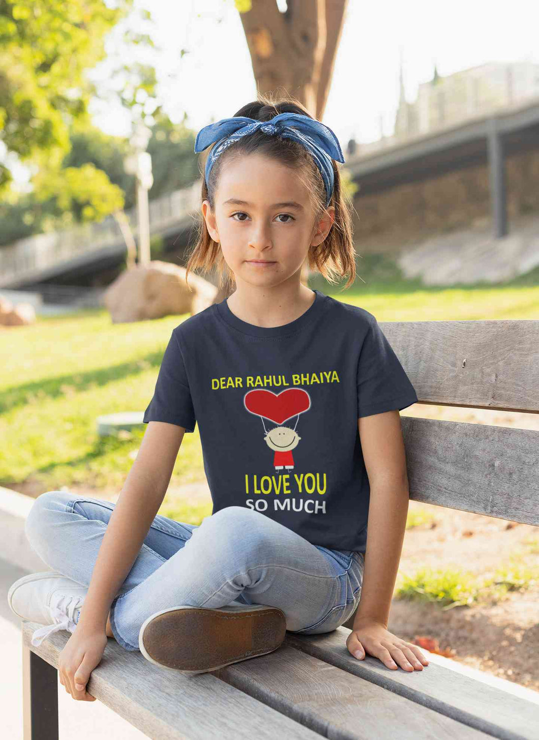 Custom Name I love My Bhaiya So Much Half Sleeves T-Shirt For Girls -KidsFashionVilla