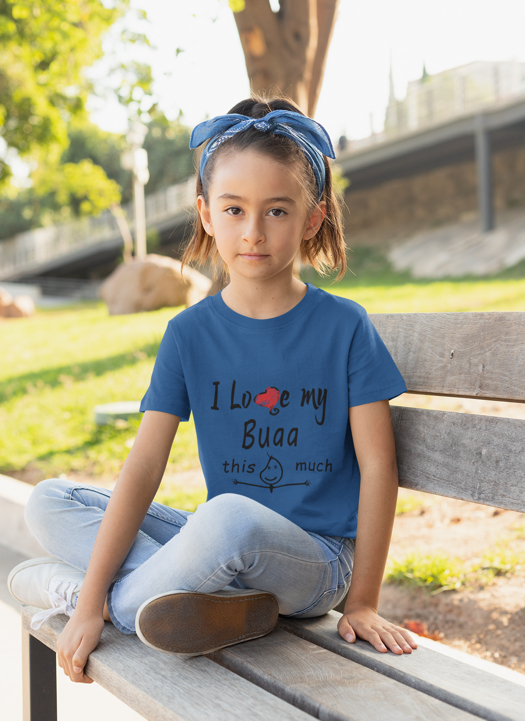 I Love My Bua Half Sleeves T-Shirt For Girls -KidsFashionVilla