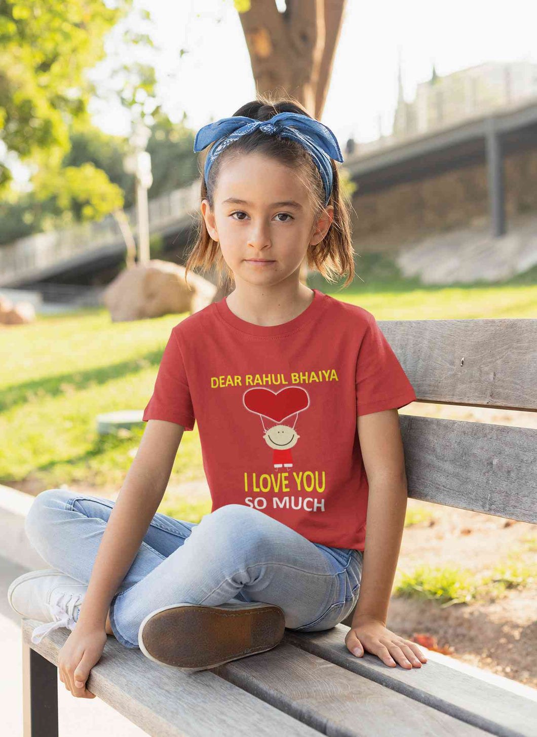 Custom Name I love My Bhaiya So Much Half Sleeves T-Shirt For Girls -KidsFashionVilla