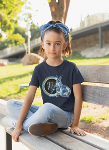 Capricon Zodiac Sign Half Sleeves T-Shirt For Girls -KidsFashionVilla