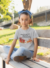 Load image into Gallery viewer, Jingle Bells Poem Half Sleeves T-Shirt For Girls -KidsFashionVilla
